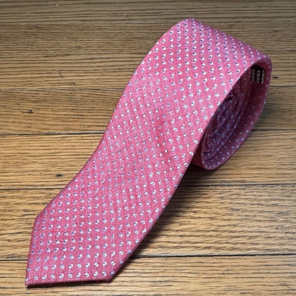 Ben Sherman Pink Patterned Tie - Picture 7 of 10